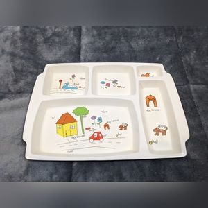 Vintage Anacapa Melamine Ware   Children's 5 Section Divided Farm Plate